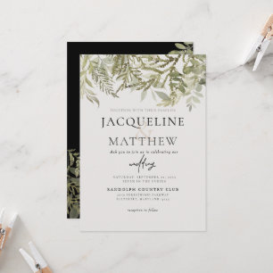 Invitación de boda de follaje de otoño contemporán