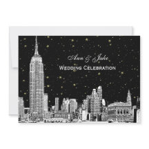 Invitación de boda de fondo de cielo estrellado de