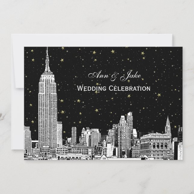 Invitación de boda de fondo de cielo estrellado de (Anverso)