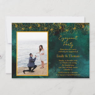 Invitación de boda de fondo verde minimalista