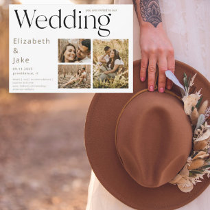 Invitación de boda de foto collage contemporáneo I