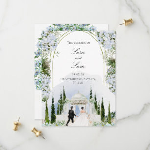 Invitación de boda de foto moderna elegante simple