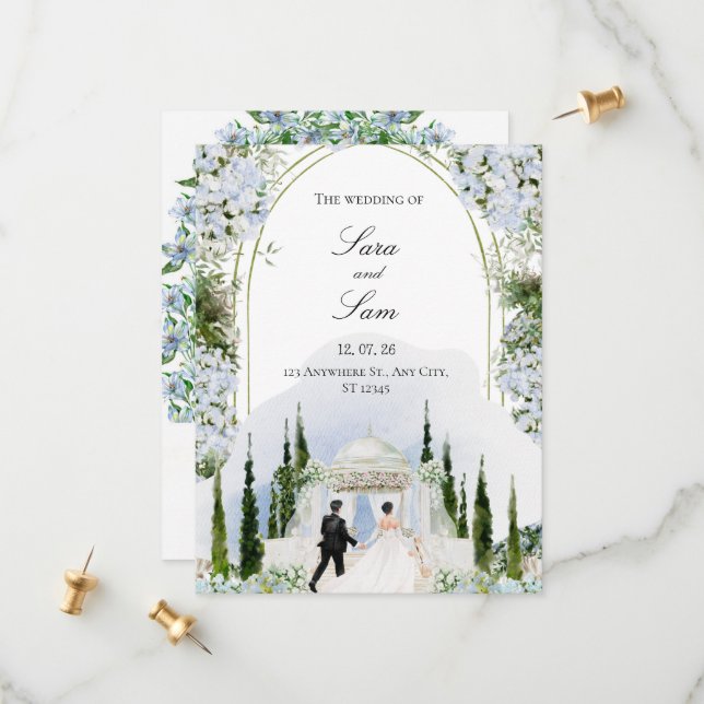 Invitación de boda de foto moderna elegante simple (Anverso/Reverso In Situ)