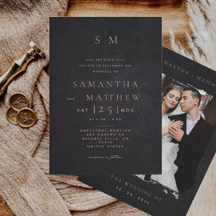 Invitación de boda de foto trendy minimalista mode