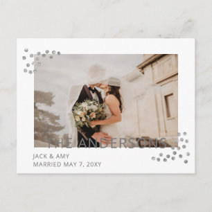 Invitación de Boda de fotografía de Silver Confett