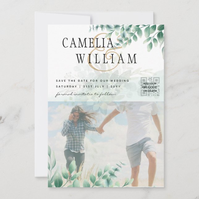 INVITACIÓN DE BODA DE FOTOGRAFÍA DE VESTIGACIÓN Eu (Anverso)