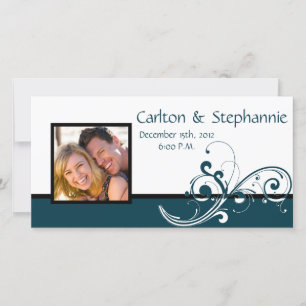Invitación de Boda de fotografía filigrí/blanco