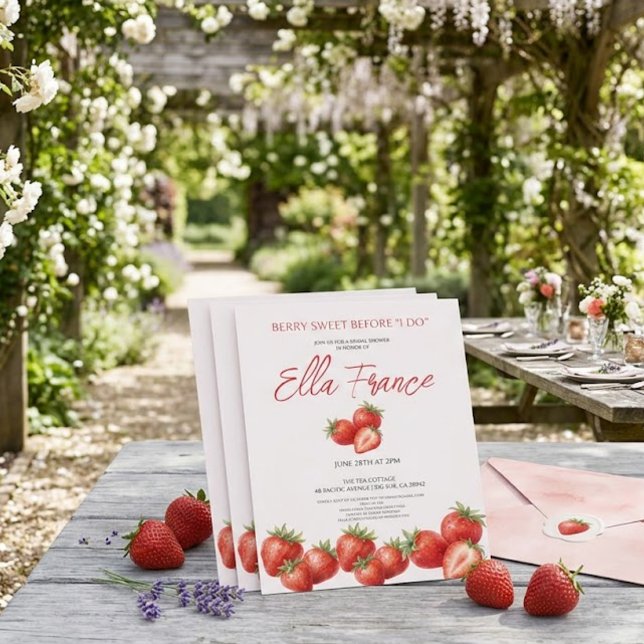 Invitación de boda de fresa dulce de baya (Subido por el creador)