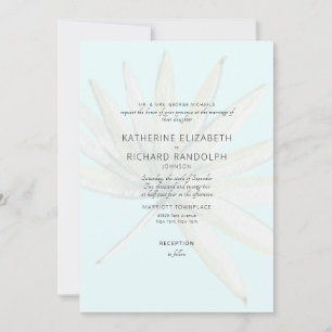 Invitación de Boda de Fronda Tropical Hielo Azul