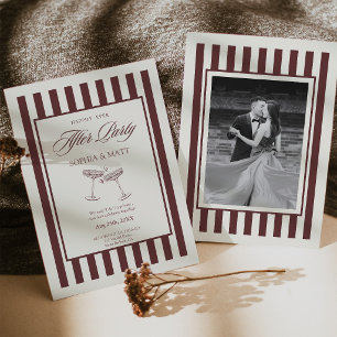 Invitación de boda de fuga Old Money roja
