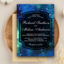Invitación de boda de galaxia espacial celestial m