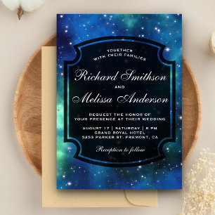 Invitación de boda de galaxia espacial celestial m