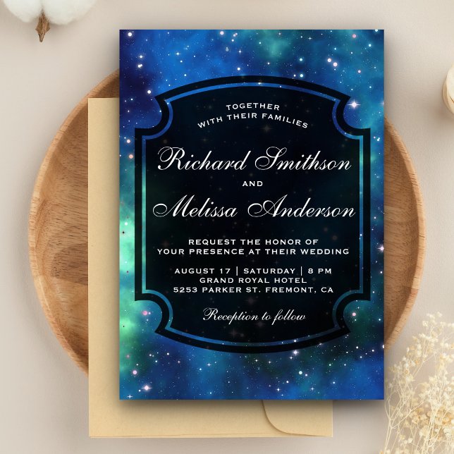 Invitación de boda de galaxia espacial celestial m (Subido por el creador)