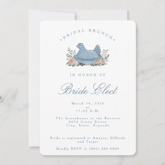 Invitación de boda de gallina vintage