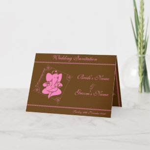 Invitación de boda de Ganesha Chocolate Rosa