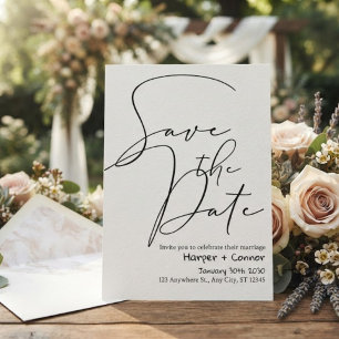 Invitación de boda de garabato lindo para guardar 