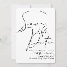 Invitación de boda de garabato lindo para guardar 