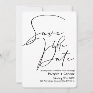 Invitación de boda de garabato lindo para guardar