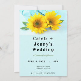 Invitación de boda de girasol bonita