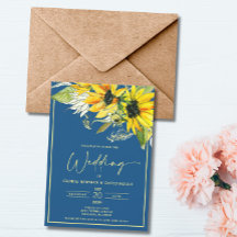 Invitación de boda de girasol de otoño