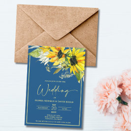Invitación de boda de girasol de otoño