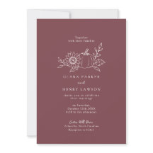 Invitación de boda de girasol y calabaza de Borgoñ