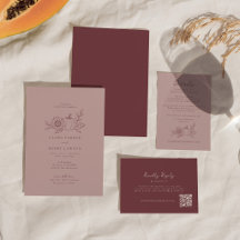 Invitación de boda de girasol y calabaza rosa polv