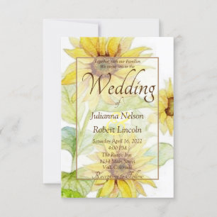 Invitación de boda de girasoles