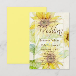 Invitación de boda de girasoles