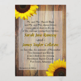 Invitación de boda de girasoles