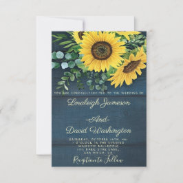Invitación de boda de girasoles campestres