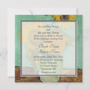 invitación de boda de girasoles de Van Gogh