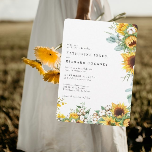 Invitación de boda de girasoles florales amarillos (Subido por el creador)