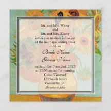 Invitación de boda de girasoles florales vintage