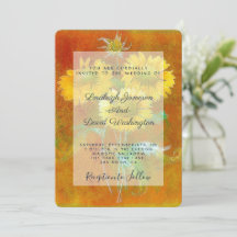 Invitación de boda de girasoles pintados
