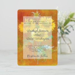Invitación de boda de girasoles pintados