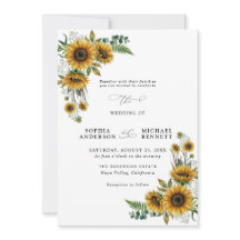 Invitación de Boda de Girasoles Rústicos