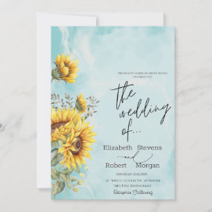 Invitación de boda de girasoles soleados rústicos 