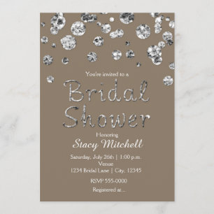 Invitación de boda de glamour con brillo plateado 
