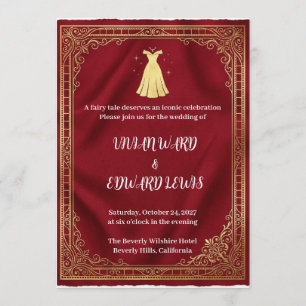 Invitación de boda de glamour de Hollywood de terc