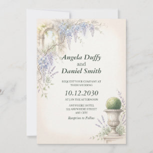 Invitación de boda de glicina de Chateau Francés