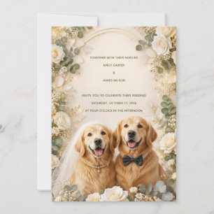 Invitación de boda de Golden Retriever Elegante
