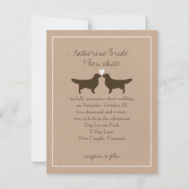 Invitación de boda de Golden Retrievers (Anverso)