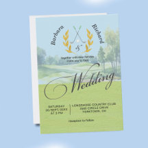 Invitación de Boda de Golf Personalizada Acuarela 