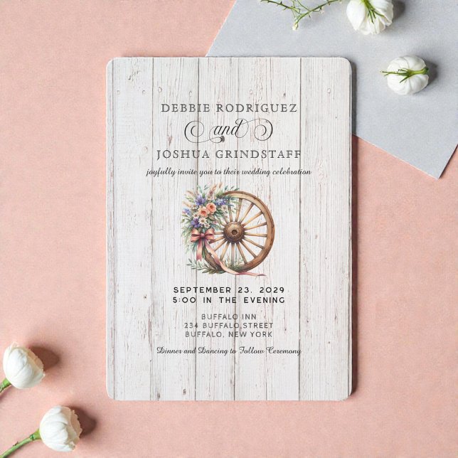 Invitación de boda de granero rústico occidental (Subido por el creador)