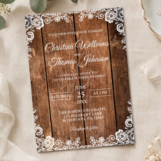 Invitación de boda de granero vintage (Subido por el creador)
