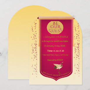 Invitación de Boda de Grulla Oriental Pergamino Re