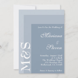 Invitación de boda de guión simple moderno chic az