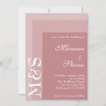 Invitación de boda de guión simple moderno chic ro