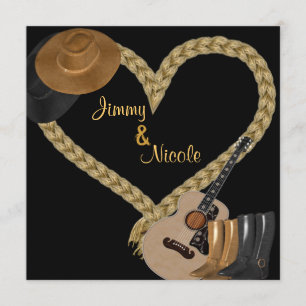 INVITACIÓN DE BODA DE GUITARRA OCCIDENTAL